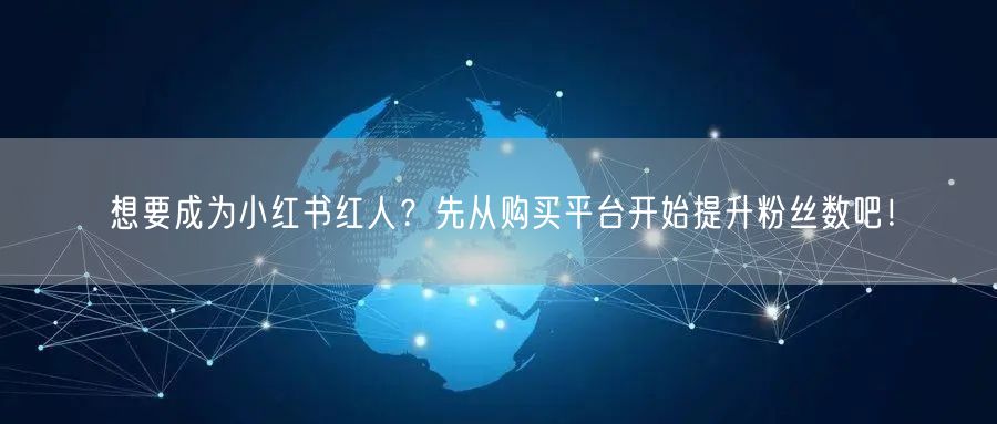 想要成为小红书红人？先从购买平台开始提升粉丝数吧！